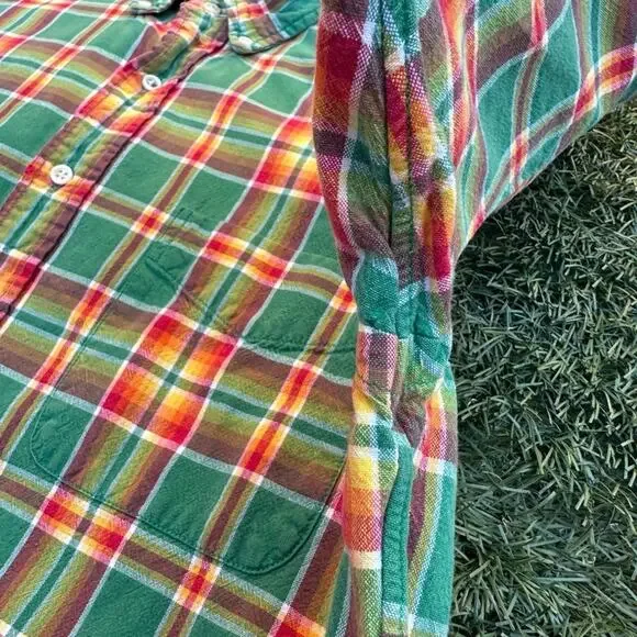 Vtg Ralph Lauren Tartan Plaid Button Down Long Sleeve Oxford Shirt RARE COLOR L - Picture 7 of 8